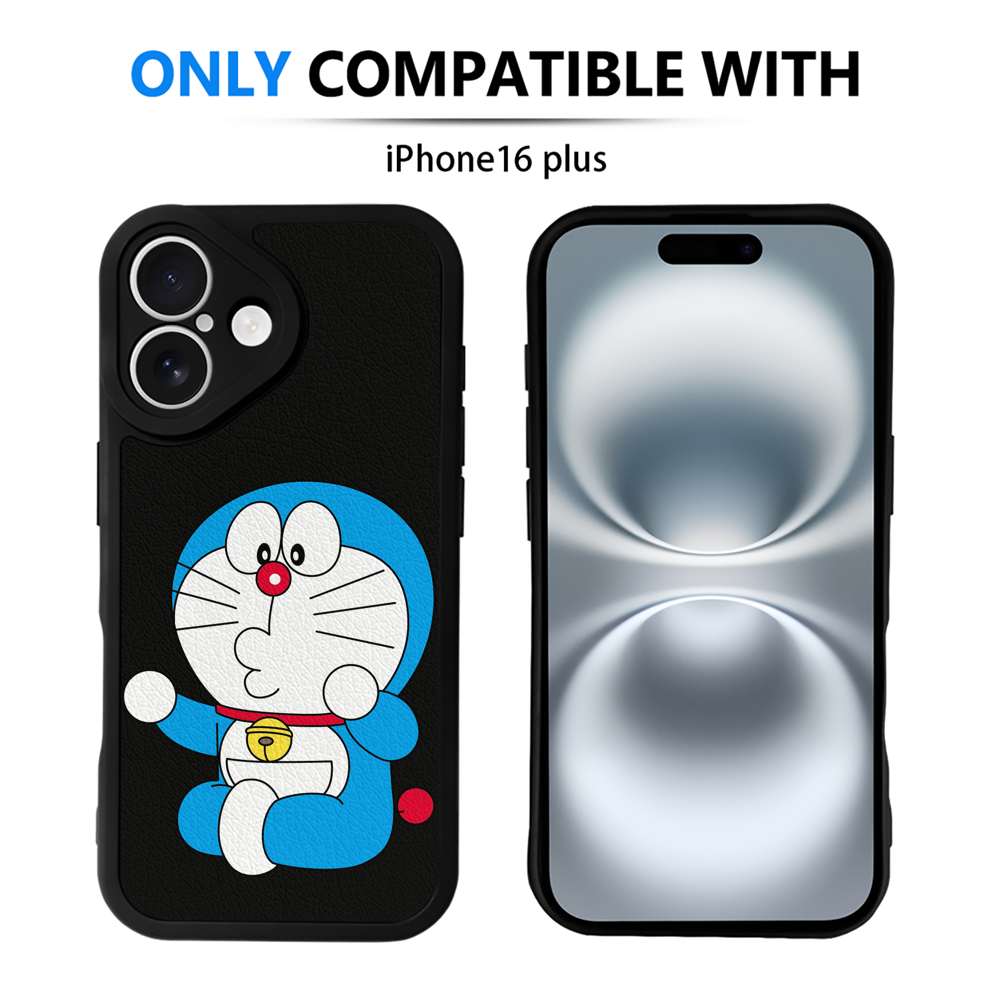 （画像用） ドラえもん Doraemon 【iPhone 16シリーズ対応】シリコンスマホケース（レザー調） 材質：シリコン